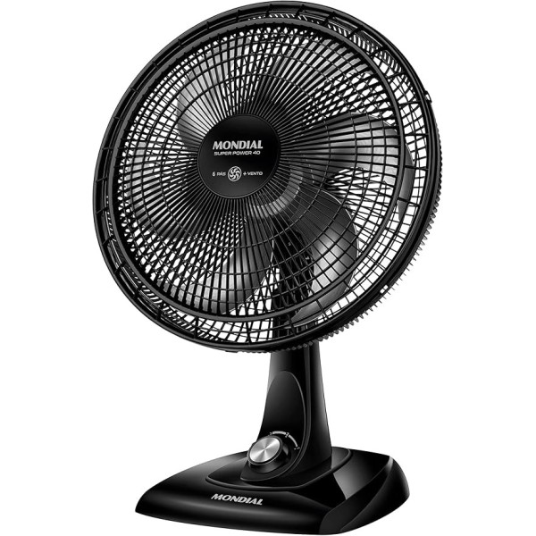 Ventilador de Mesa 40cm Super Power, Mondial, Preto/Prata, 140W, 127V - VSP-40-B