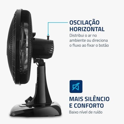 Ventilador de Mesa 40cm Super Power, Mondial, Preto/Prata, 140W, 127V - VSP-40-B