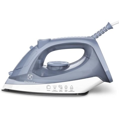Ferro de passar seco e vapor Electrolux base antiaderente vapor vertical extra 1200W cabo 1,35m azul ESI10 127v