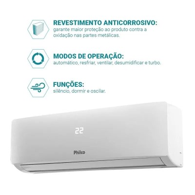 Ar Condicionado Split Hi Wall Philco 12000 BTU/h Frio PAC12FI – 220 Volts