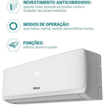 Ar Condicionado Split Hi Wall Philco 24000 BTU/h Frio PAC24FI – 220 Volts