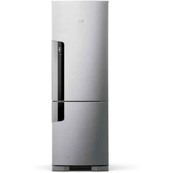 Geladeira Consul Frost Free Duplex 397 litros Evox com freezer embaixo - CRE44BK 127V