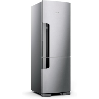 Geladeira Consul Frost Free Duplex 397 litros Evox com freezer embaixo - CRE44BK 127V