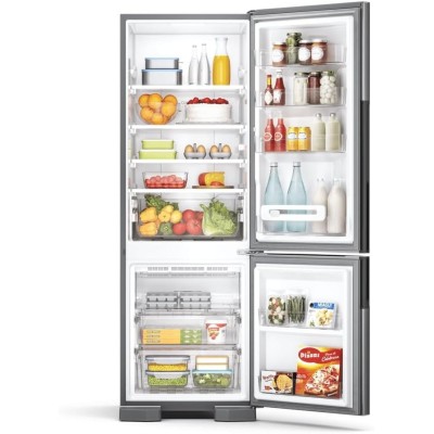 Geladeira Consul Frost Free Duplex 397 litros Evox com freezer embaixo - CRE44BK 127V