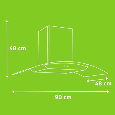 Coifa de Parede Consul 90 cm Inox 5 e 6 bocas com design em vidro e aviso lavar filtro - CAP90AR