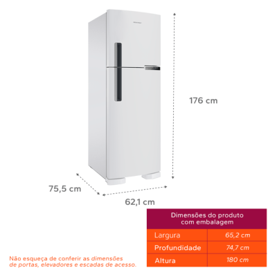 Geladeira Brastemp Frost Free Duplex 375 Litros Cor Branca - BRM44HB • 127V