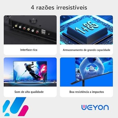 Smart TV 32" LED HD Wi-Fi Weyon 60Hz 32WDSNBX 100/240V Android