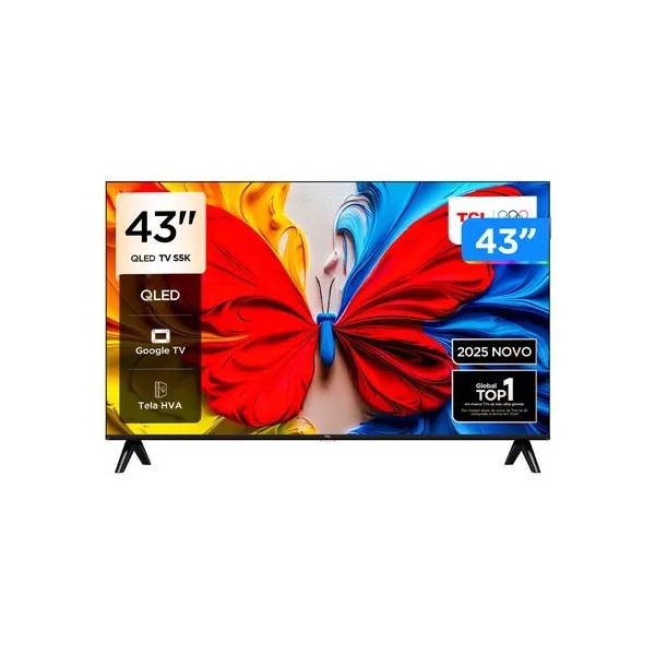TV 43" TCL Full HD QLED 43S5K Google TV 2 HDMI