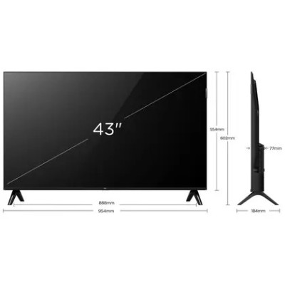 TV 43" TCL Full HD QLED 43S5K Google TV 2 HDMI