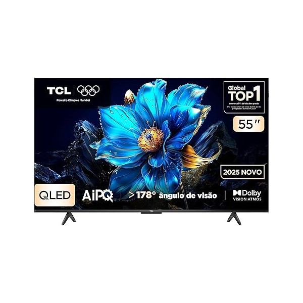 Smart TV TCL 55 Polegadas QLED 4K P7K WiFi Bluetooth Google TV HDR10+