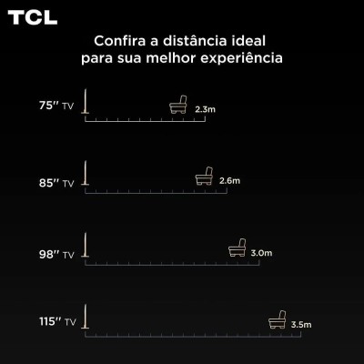 Smart TV 75” TCL QLED 4K Ultra HD 75P7K com Sistema Operacional Google TV, HDR10+, HDMI 2.1