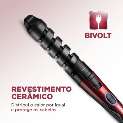Modelador de Cachos Mondial Spiral Infinity - EM-05 Cerâmica 180C