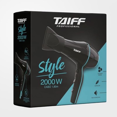 Secador Taiff Stylle 2000w 220v, Taiff, STYLE 334, PRETO, Pequeno