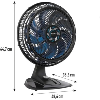 Ventilador de Mesa Arno 40cm VE90, 160W, 9 Pás, 3 Velocidades, 127V